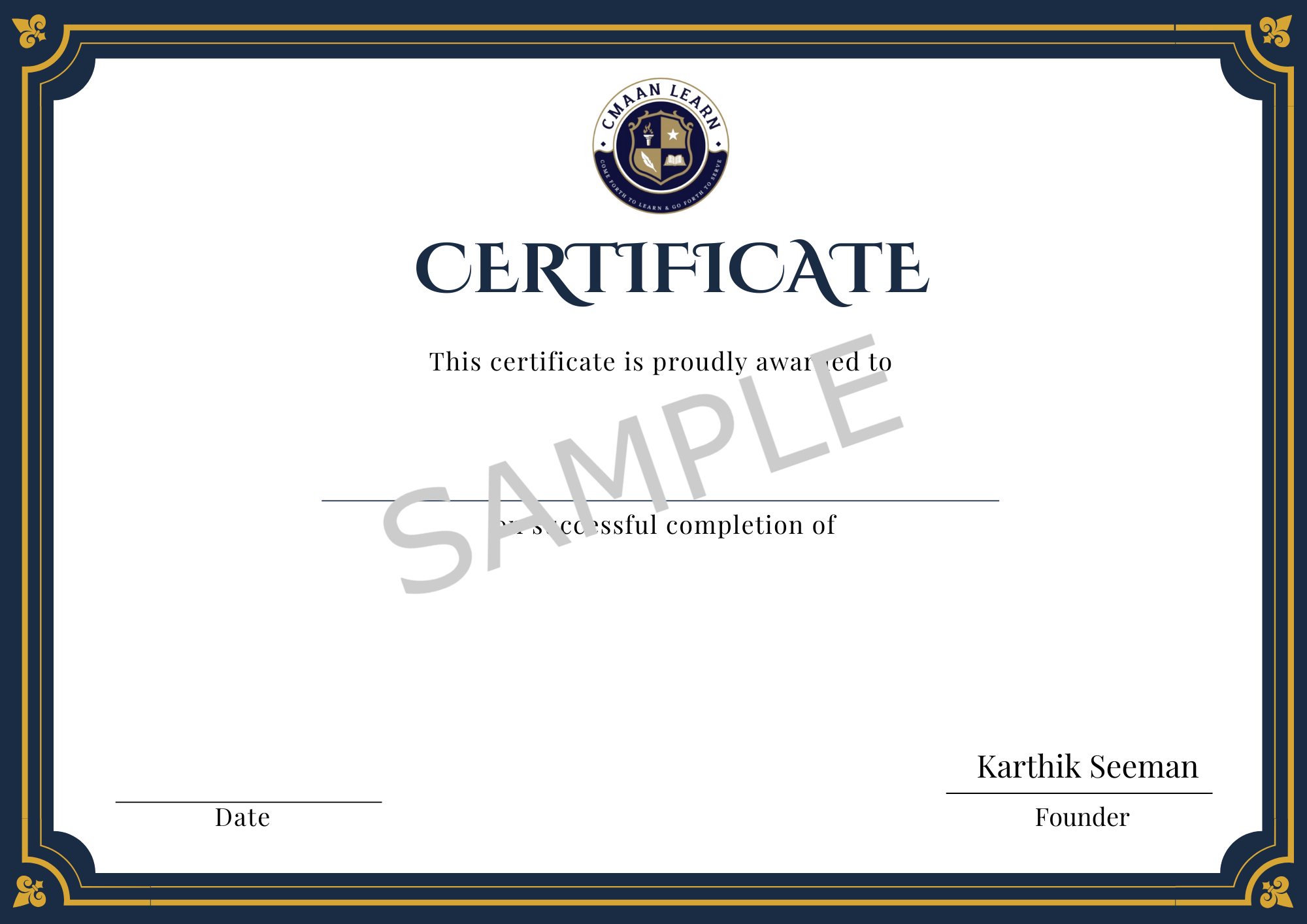 Certificate Sample